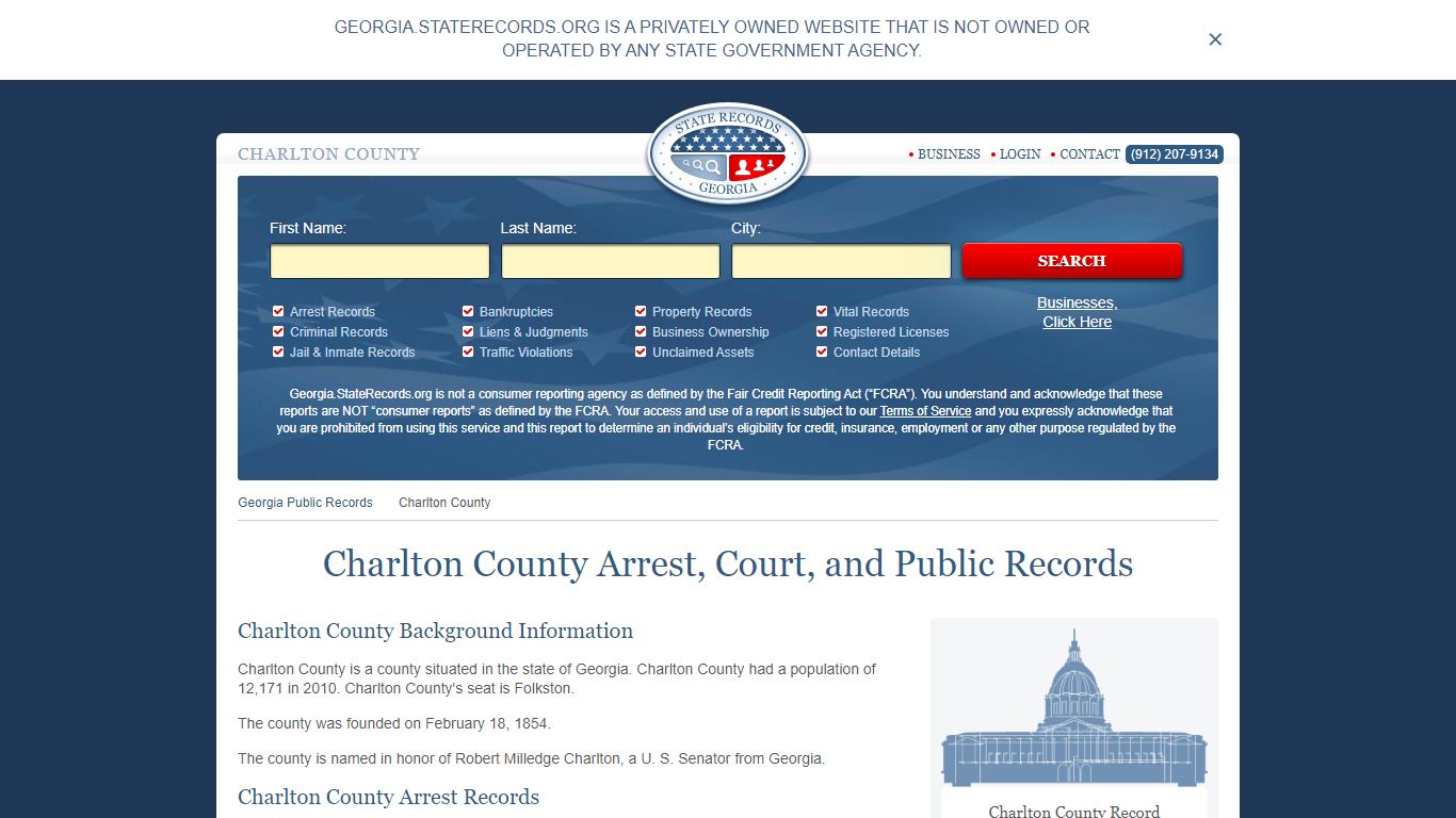 Charlton County Arrest, Court, and Public Records