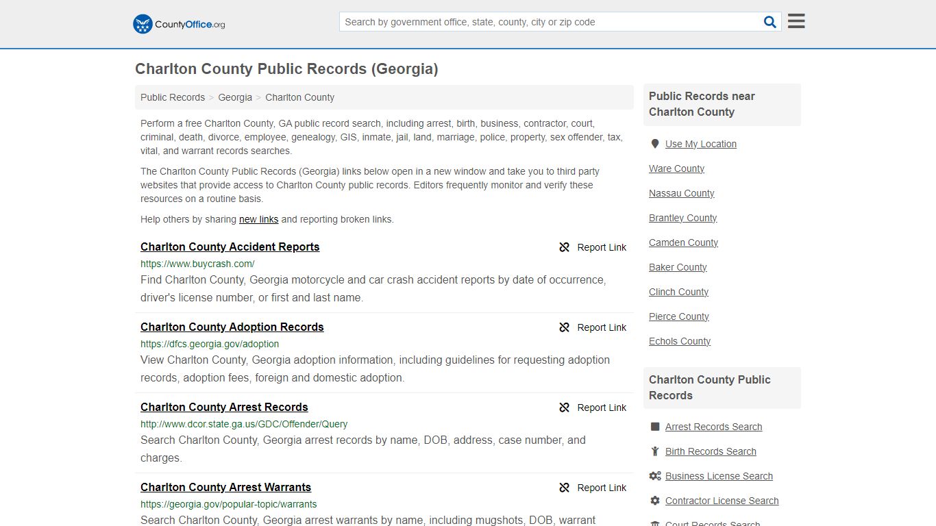 Charlton County Public Records (Georgia) - County Office