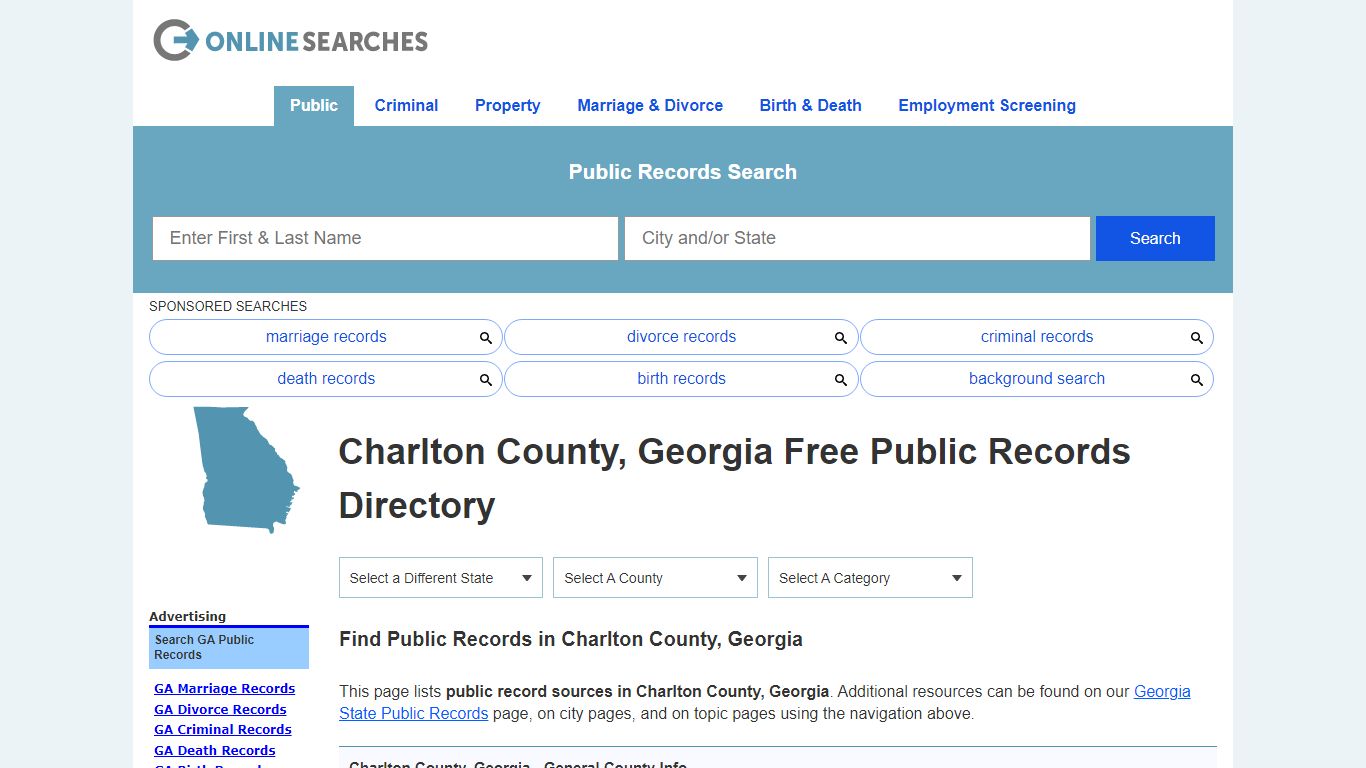 Charlton County, Georgia Public Records Directory